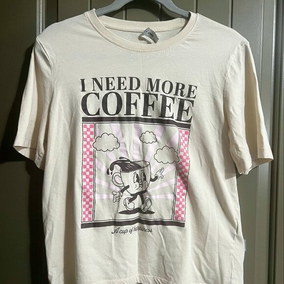 β I NEED MORE COFFEE Graphic Tee by ONLY β Size L - Picture 5 of 6